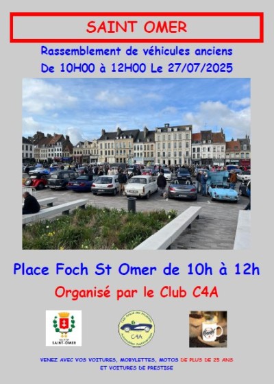 Rassemblement bimestriel véhicules anciens Place Foch St Omer