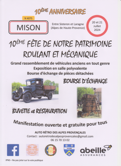 10e Fête de Notre Patrimoine Roulant et Mécanique