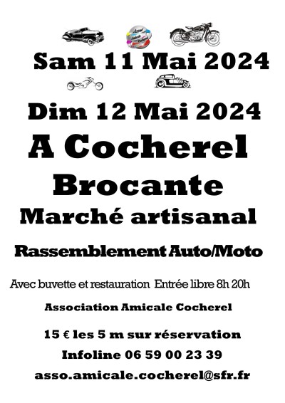 Brocante, marche artisanal, rassemblement Auto Moto