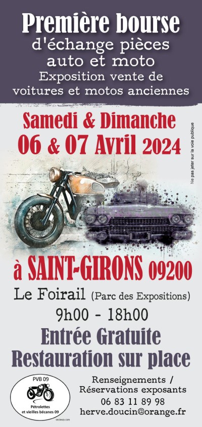 1re Bourse d'échanges pièces autos et motos