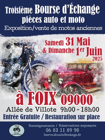 3e Bourse d’échanges pièces autos et motos
