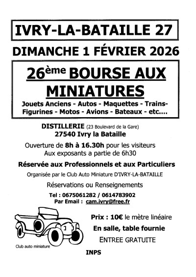 26e Bourse aux miniatures et jouets anciens