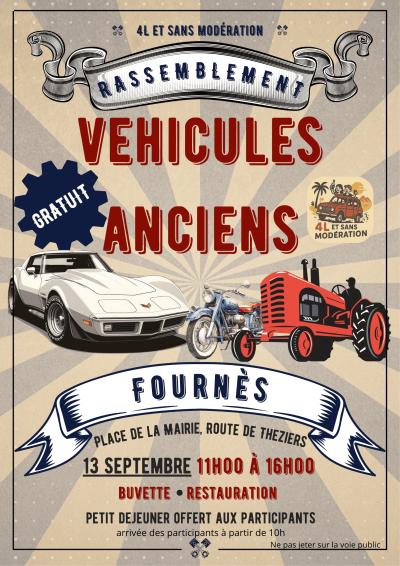 Rassemblement véhicules anciens Fournès