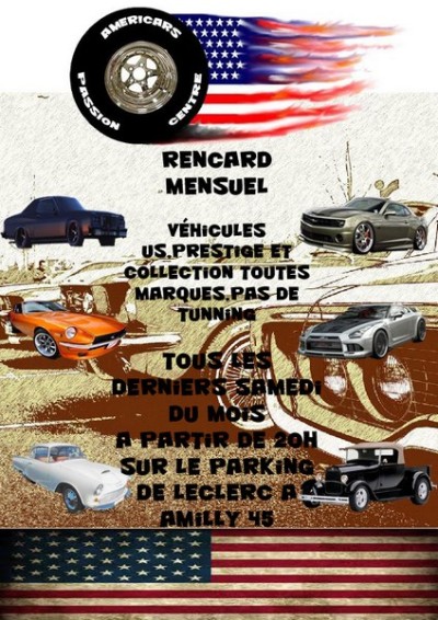 Rencard Mensuel à Amilly tous les derniers samedi soir