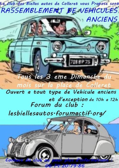 Rassemblement mensuel du club des Bielles Autos de Colleret