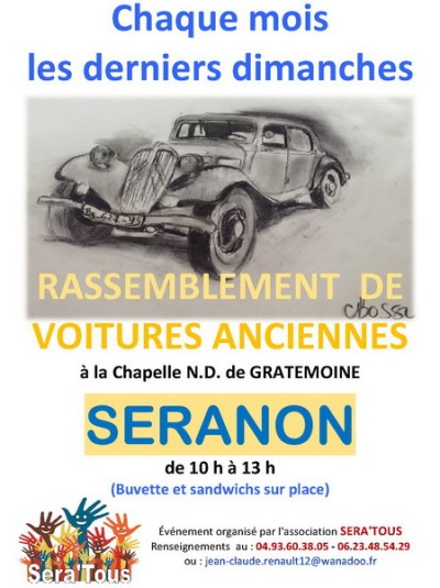 Rassemblement mensuel de voitures anciennes et de prestige