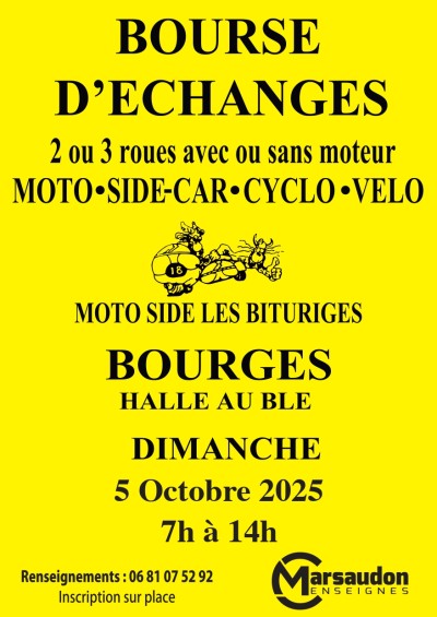 Bourse d'échanges motos sides cyclos vélos