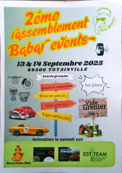 Bourse aux pièces, vide greniers et exposition de vehicules