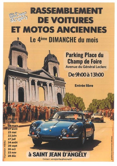 Rassemblement de voitures et motos anciennes