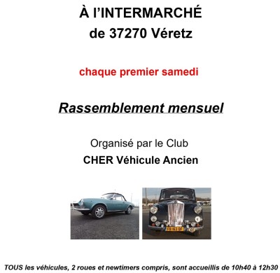 Rassemblement de véhicules anciens tous les 1er samedis du mois